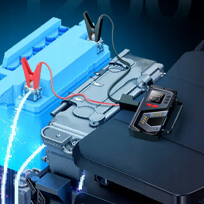 Automobilinis užvedimo įrenginys „Booster Jump Starter“ 8000mAh PowerBank kompresorius LED