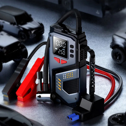 Automobilinis užvedimo įrenginys „Booster Jump Starter“ 8000mAh PowerBank kompresorius LED