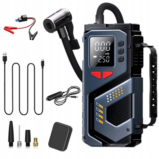 Automobilinis užvedimo įrenginys „Booster Jump Starter“ 8000mAh PowerBank kompresorius LED