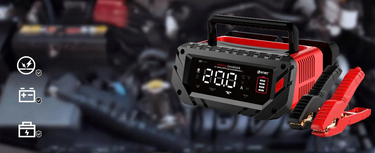 Automobilio akumuliatoriaus įkroviklis HTRC 12 V/24 V, 20 A
