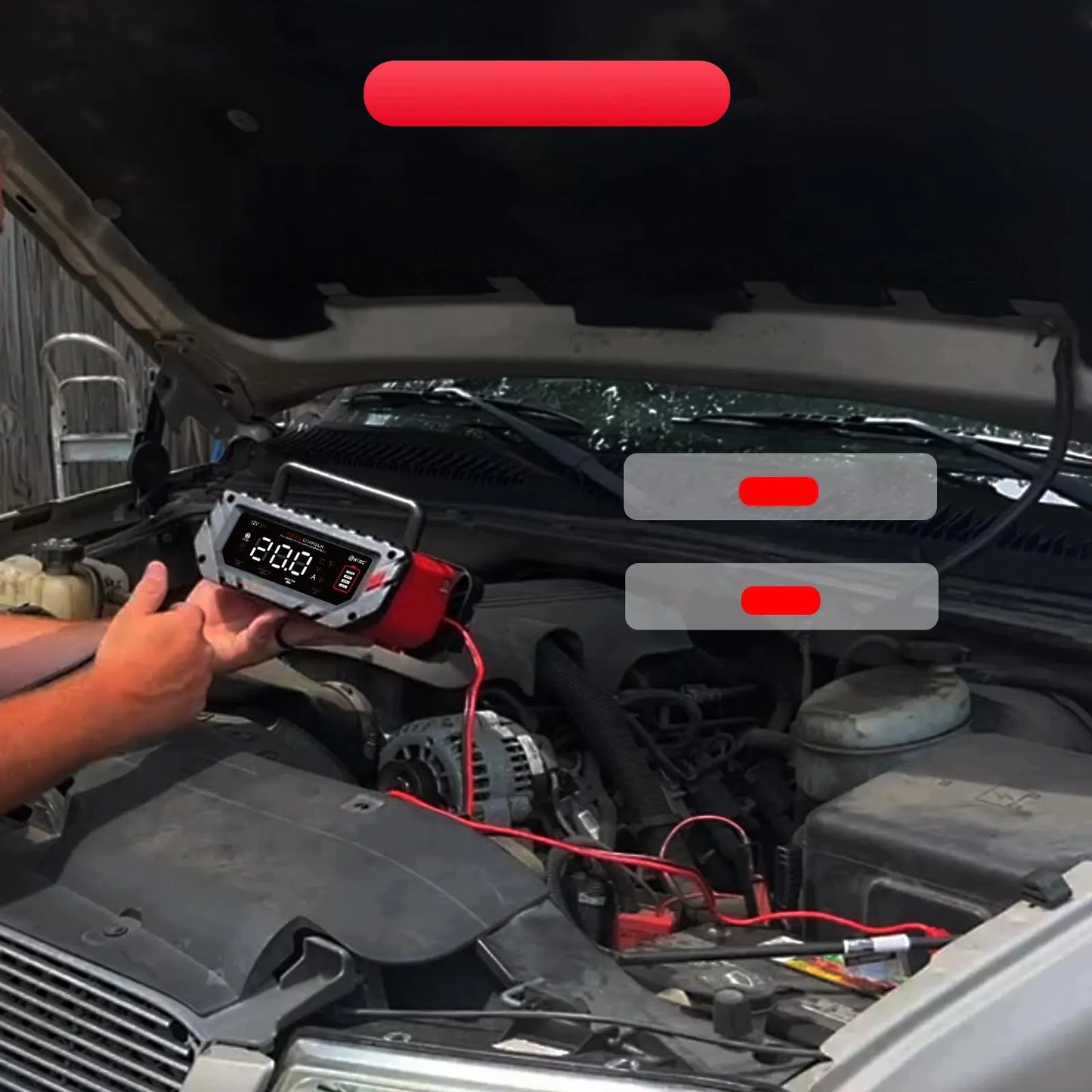 Automobilio akumuliatoriaus įkroviklis HTRC 12 V/24 V, 20 A