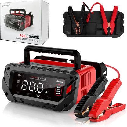 Automobilio akumuliatoriaus įkroviklis HTRC 12 V/24 V, 20 A