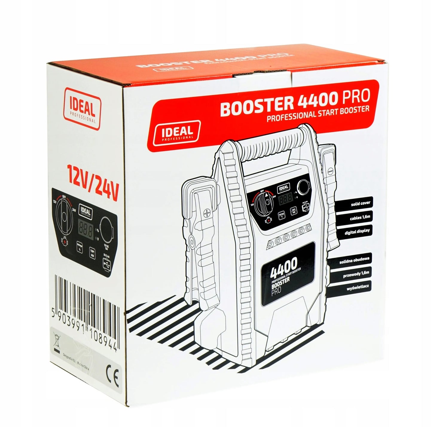 Automobilio užvedimo įrenginys BOOSTER IDEAL 4400 A 12/24V 230V