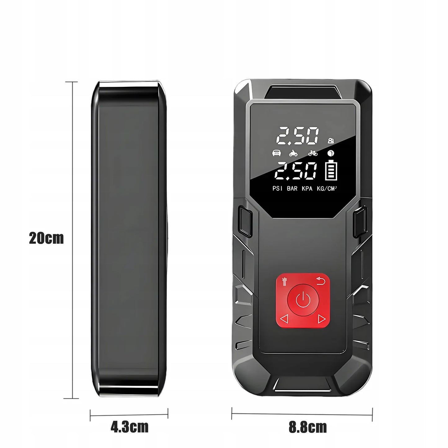 Automobilio užvedimo įrenginys su „power bank“ 12V ir išmaniuoju kompresoriumi