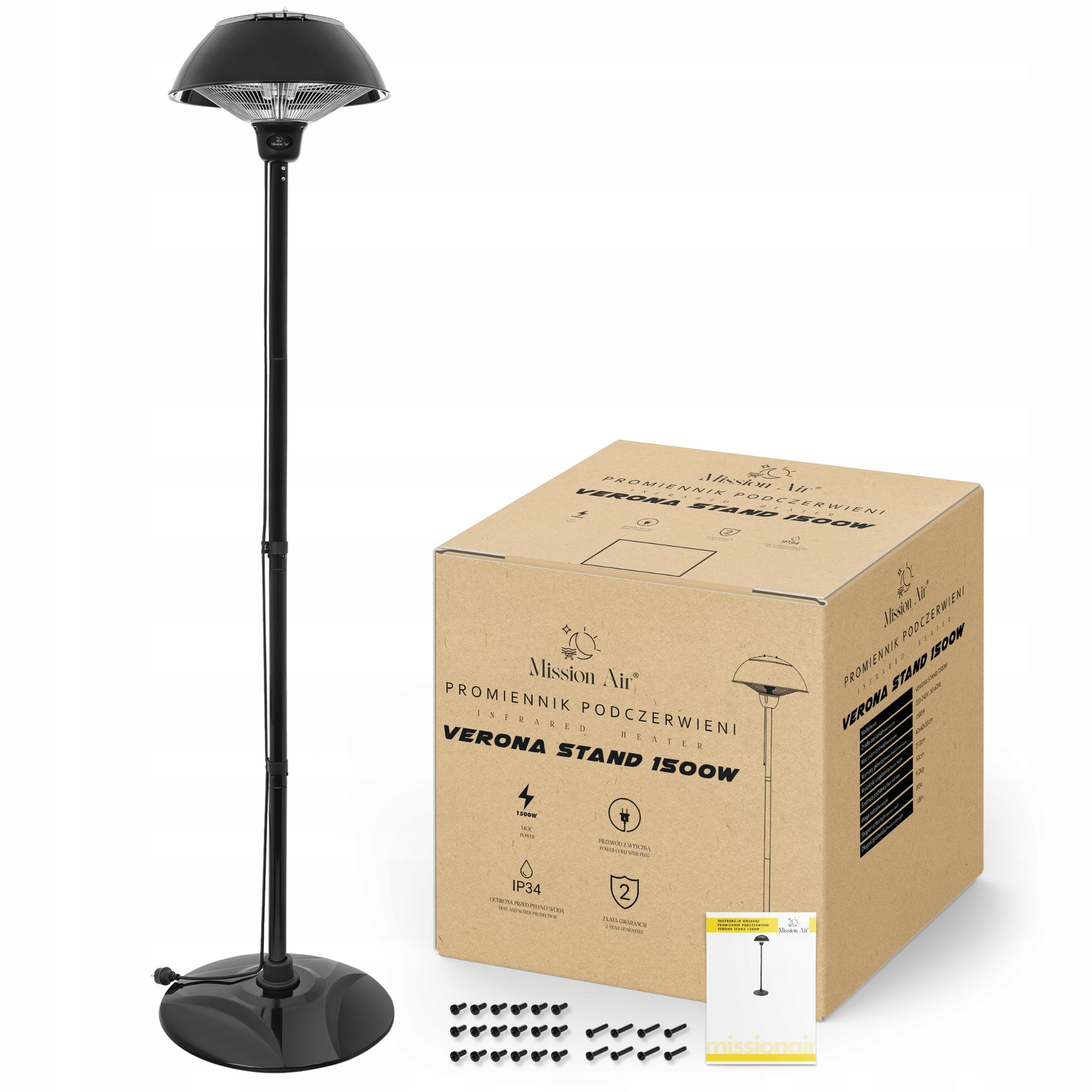 IR TERASINIS ŠILDYTUVAS 1500W šildymo lempa ŠILDYTUvas STOVINTIS