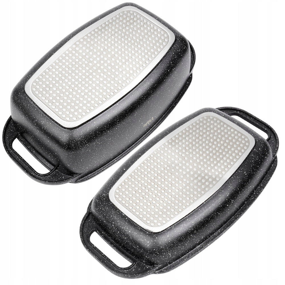 Granitinė troškintuvė, troškintuvė, puodas, keptuvė 2 viename, kepimui orkaitėje