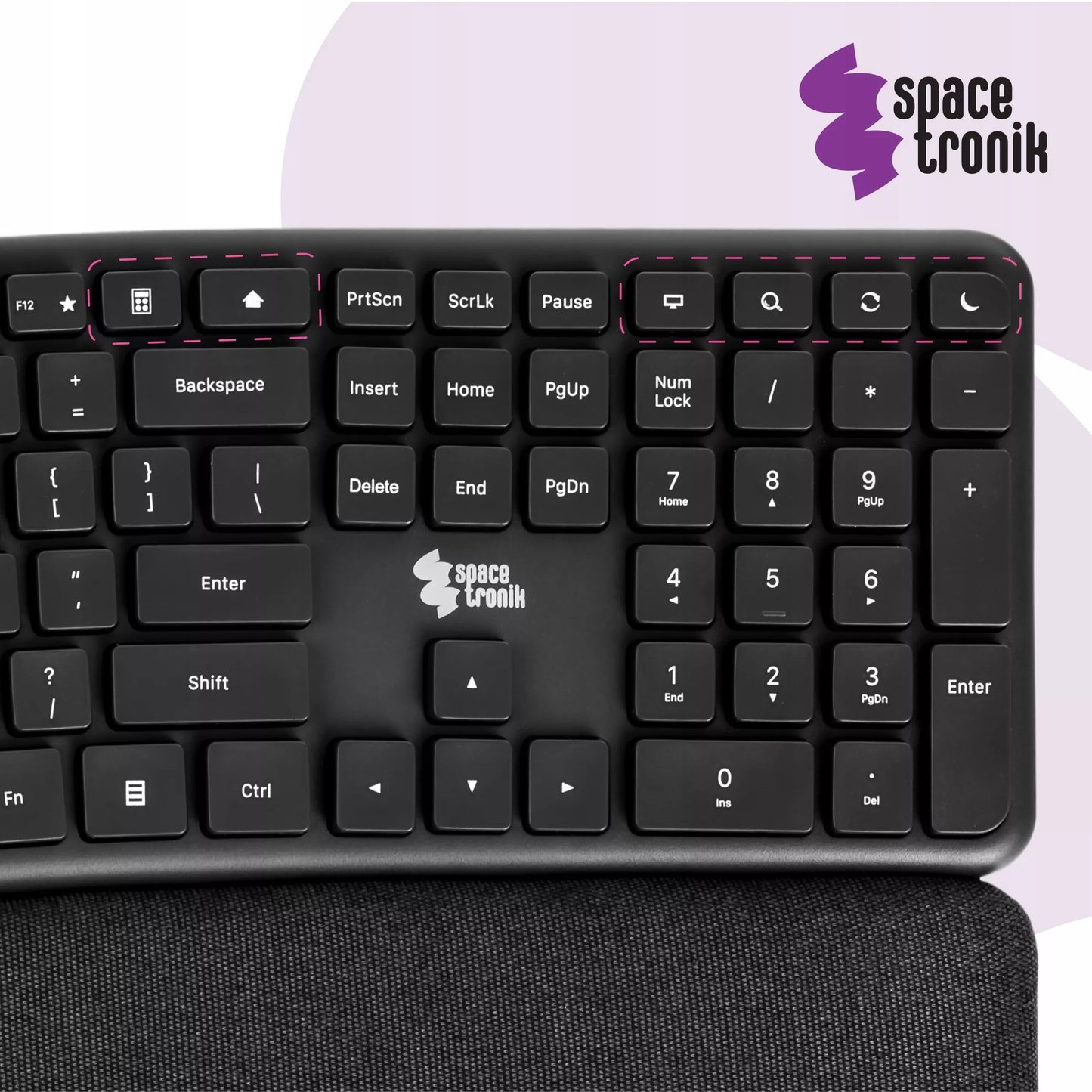 Ergonominė laidinė USB klaviatūra Spacetronik EZZY 1.5m membrana