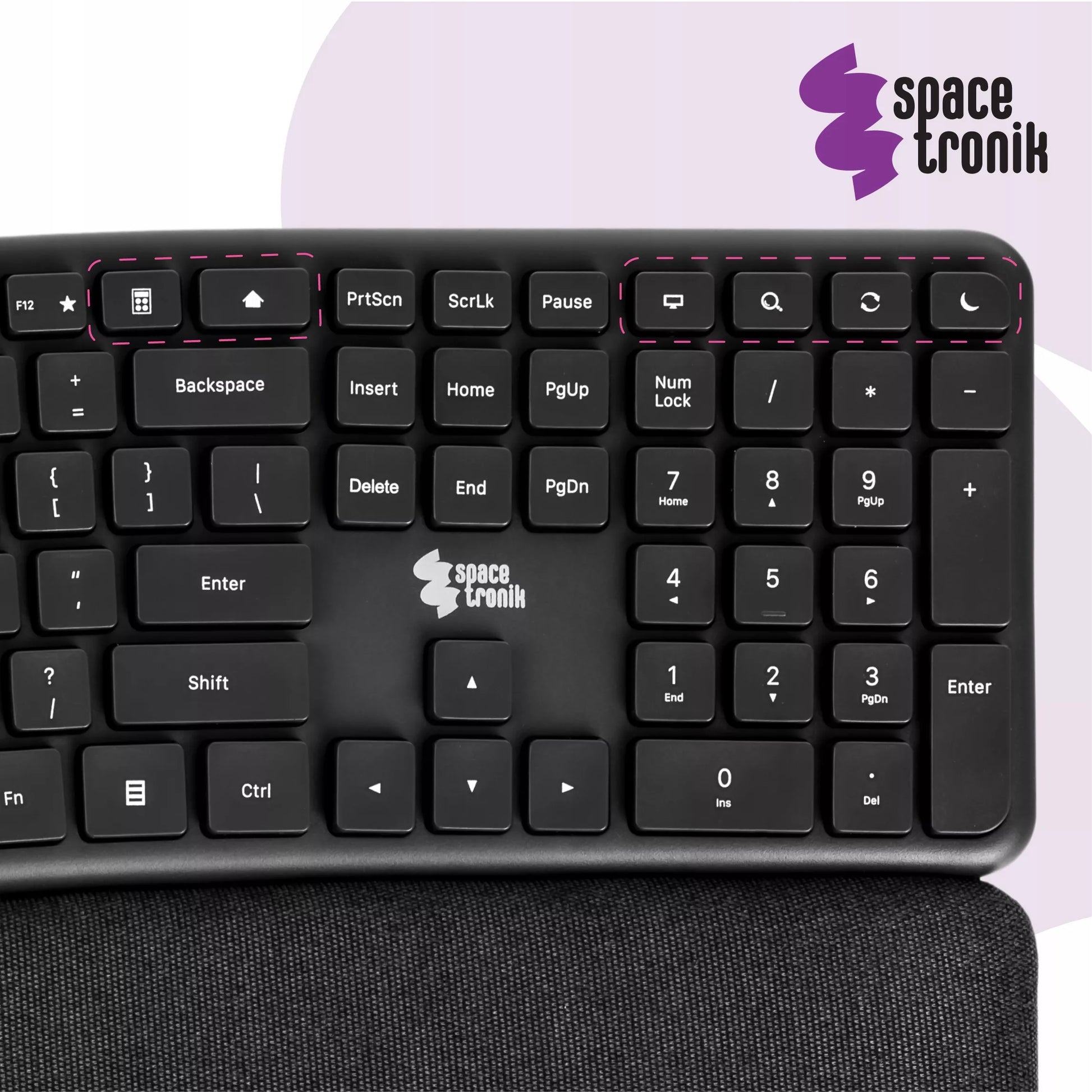 Ergonominė laidinė USB klaviatūra Spacetronik EZZY 1.5m membrana