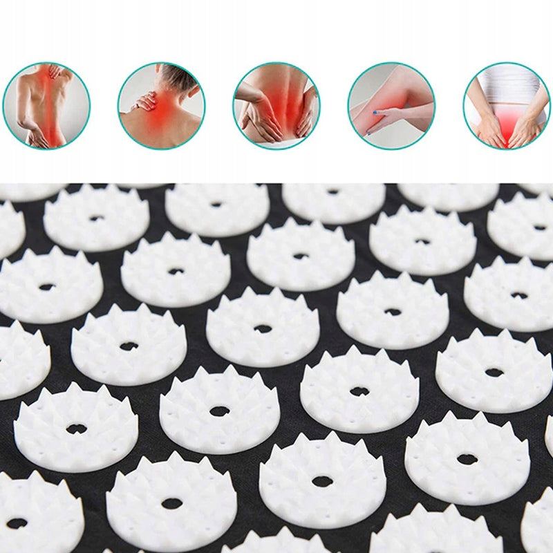 Sveikatinamasis akupresūros kilimėlis su spygliukais kraujotakai stimuliuoti, masažinė pagalvėlė