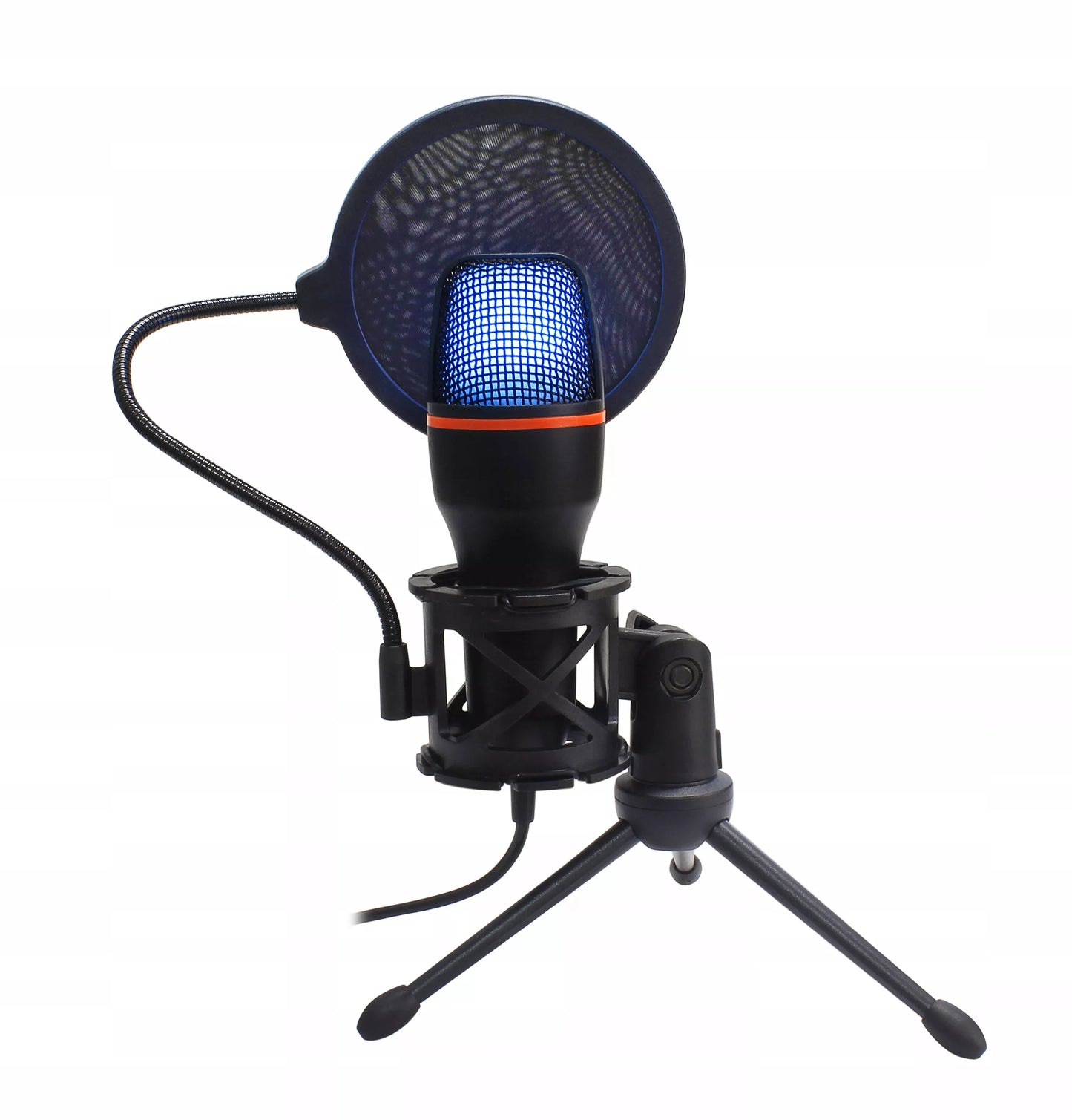 Kompiuterinis kondensatorinis žaidimų, studijinis, karaoke mikrofonas su USB ir filtru