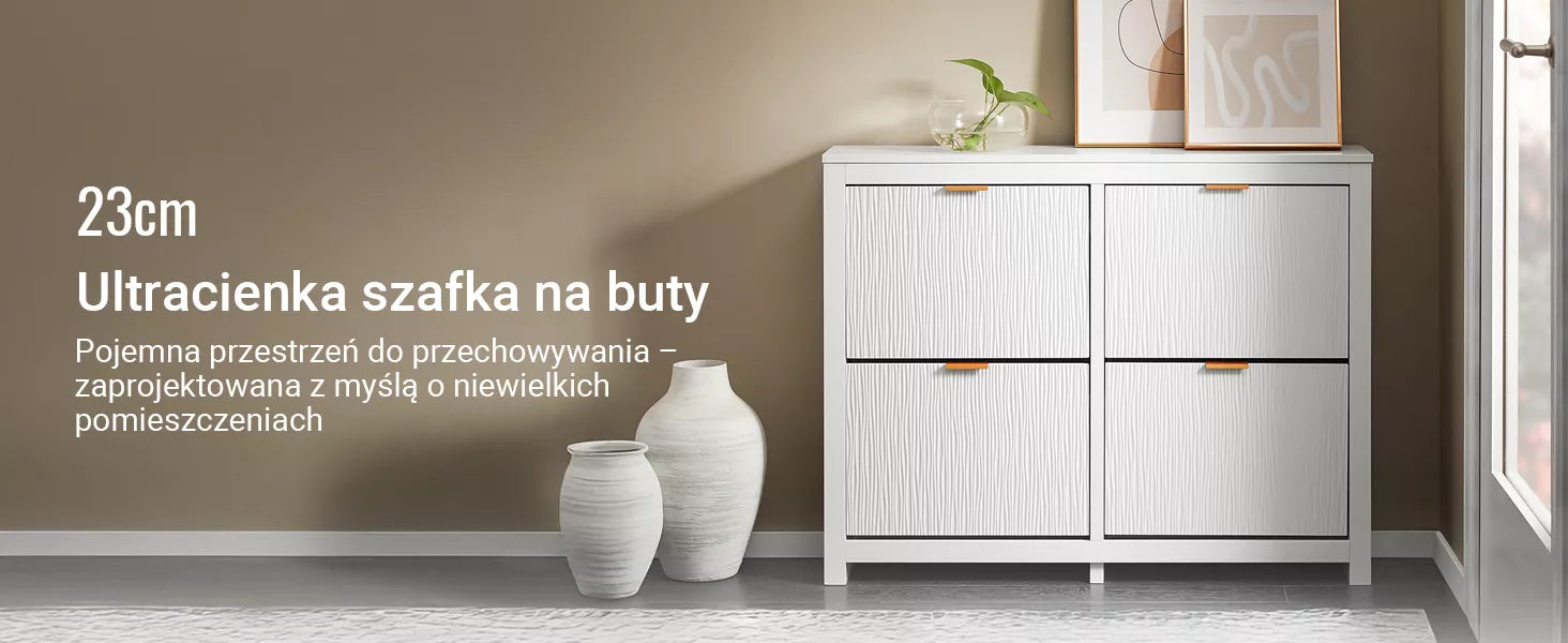 SoBuy Batų spintelė su sėdyne, stalčiais ir durelėmis FSR186-II-W