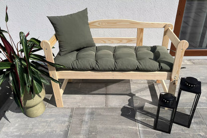 SODINĖ PAGALVĖ sūpynėms, sodo baldams, suoliukui, SPALVOS, 150cm