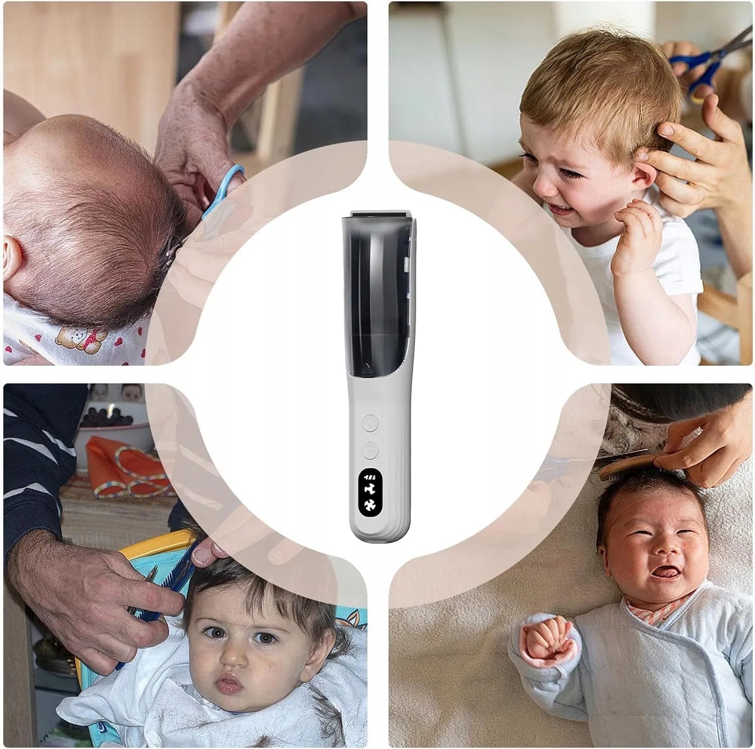 Babydream Baby01 tyli vaikiška plaukų kirpimo mašinėlė su plaukų įsiurbimo funkcija
