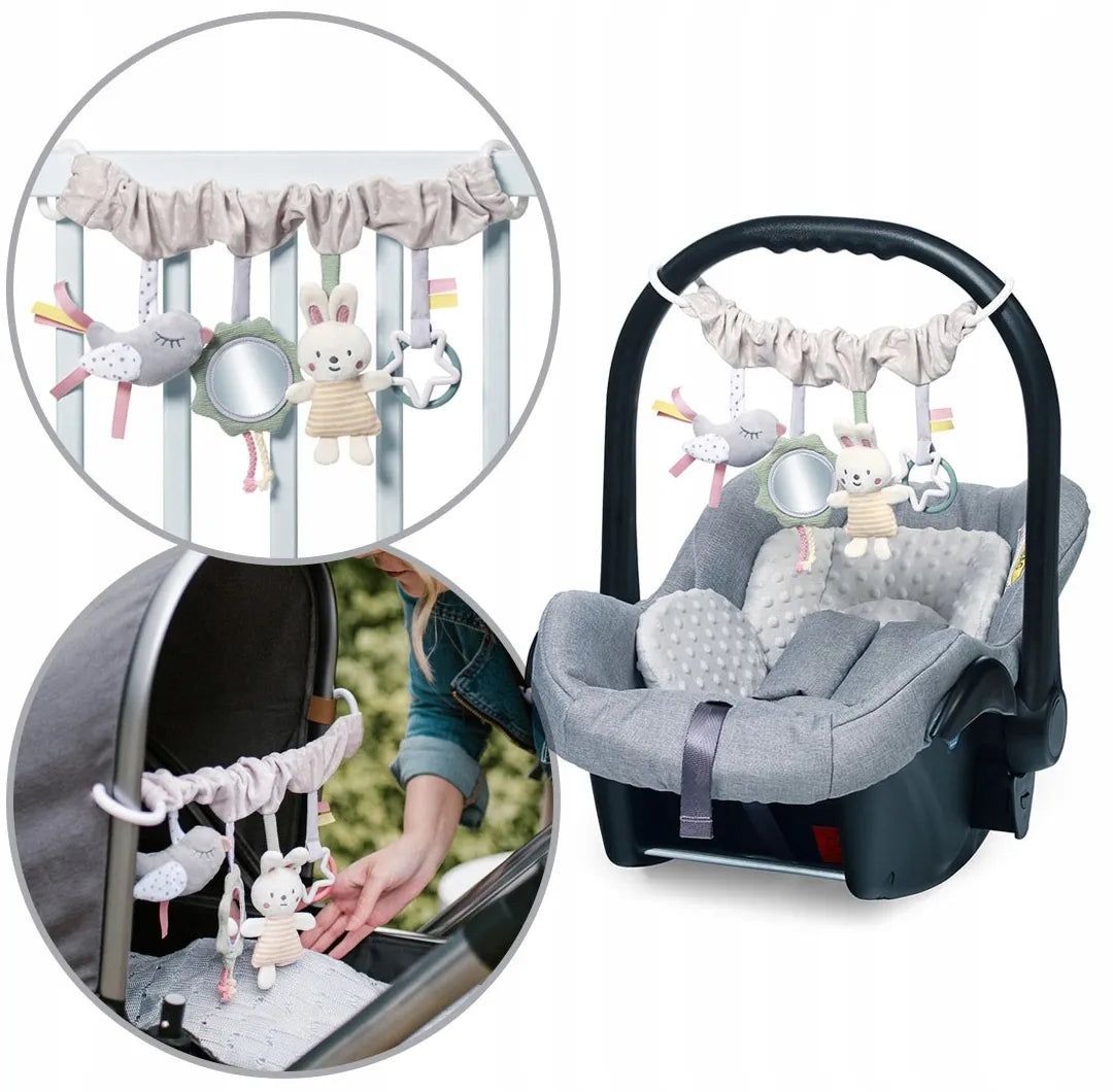 BABYONO edukacinis sensorinis žaislas-kabykla vežimėliui, lovelei ir automobilinei kėdutei „Nature“