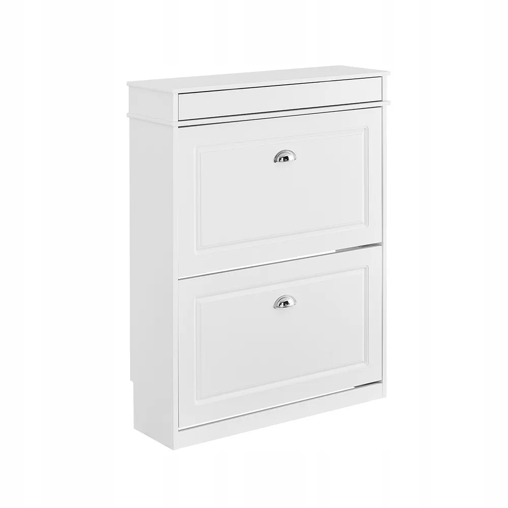 Balta batų spintelė su stalčiumi priešsekarniui, pastatoma, 75x24x96cm FSR78-L-W