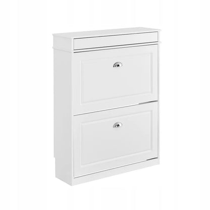 Balta batų spintelė su stalčiumi priešsekarniui, pastatoma, 75x24x96cm FSR78-L-W