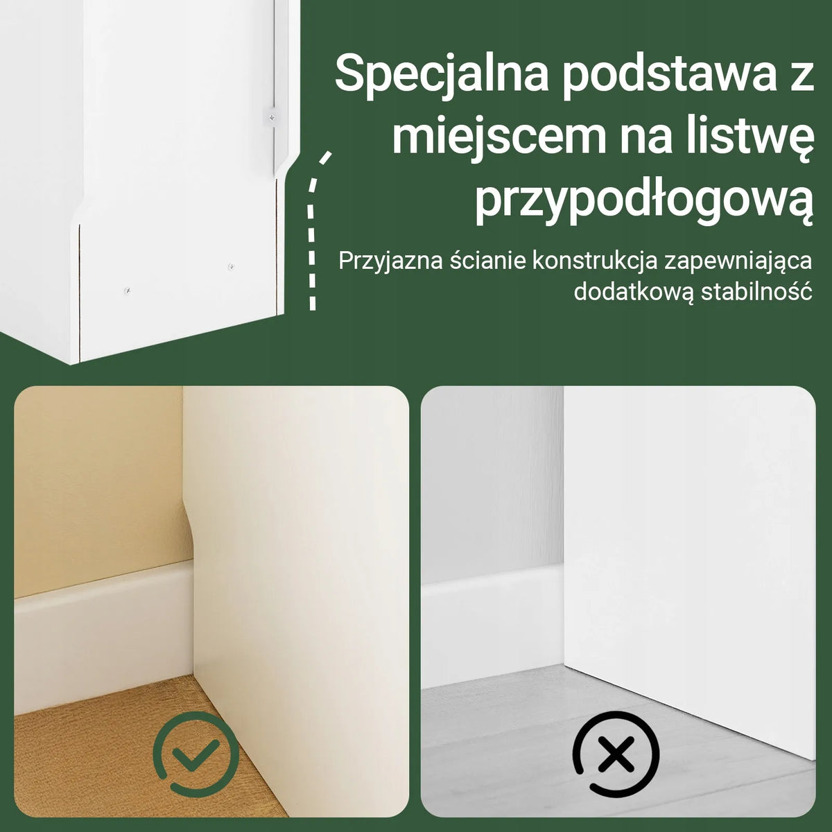 Balta naktinė spintelė „SoBuy“ su lentyna, 20 × 60 × 35 cm, FBT171-WN