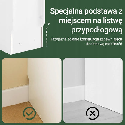 Balta naktinė spintelė „SoBuy“ su lentyna, 20 × 60 × 35 cm, FBT171-WN