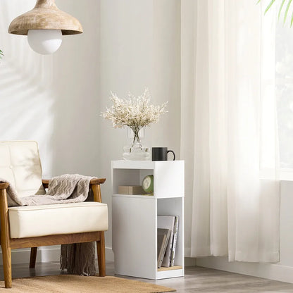 Balta naktinė spintelė „SoBuy“ su lentyna, 20 × 60 × 35 cm, FBT171-WN