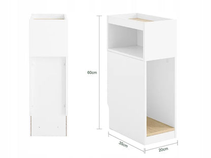 Balta naktinė spintelė „SoBuy“ su lentyna, 20 × 60 × 35 cm, FBT171-WN