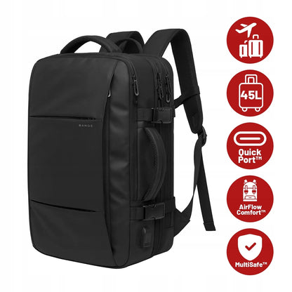 Bange TravelExpand™ kelioninė kuprinė 45L nešiojamam kompiuteriui su USB