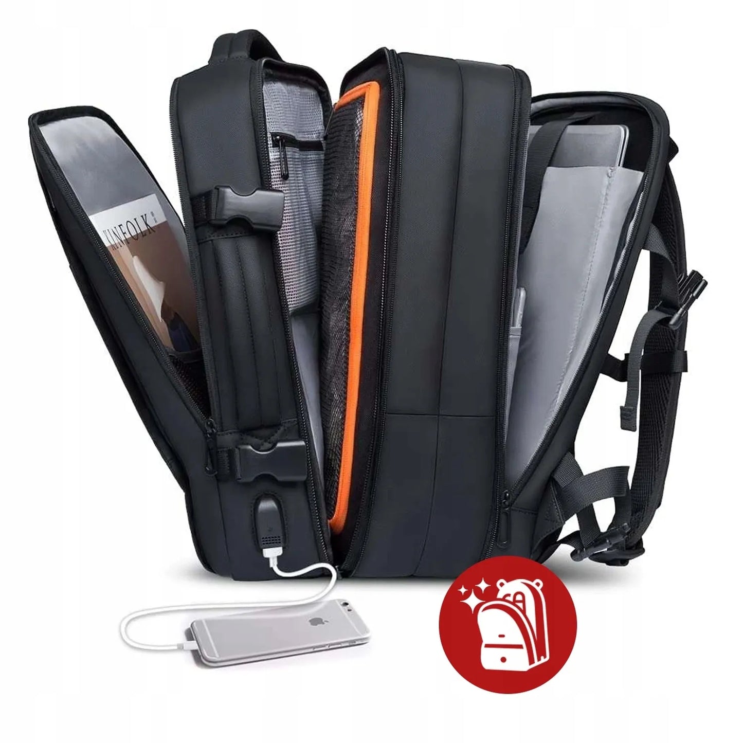 Bange TravelExpand™ kelioninė kuprinė 45L nešiojamam kompiuteriui su USB