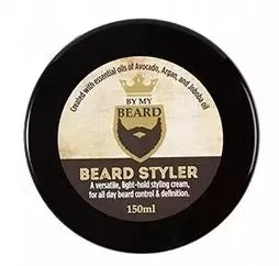 Barzdos priežiūros rinkinys „By My Beard“ su šernų šerių šepečiu profesionali kosmetika