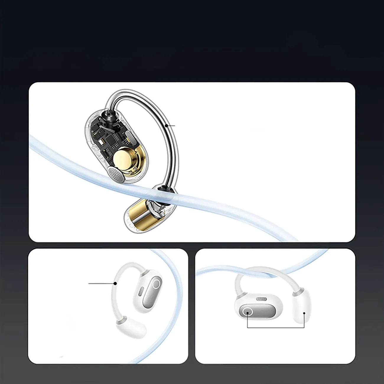 BASEUS Eli Sport 1 belaidės ausinės su laikikliais už ausų, Bluetooth 5.3, OWS