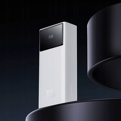 BASEUS EnerFill FP41 30000mAh 22.5W nešiojamas įkroviklis su USB-C laidu - baltas