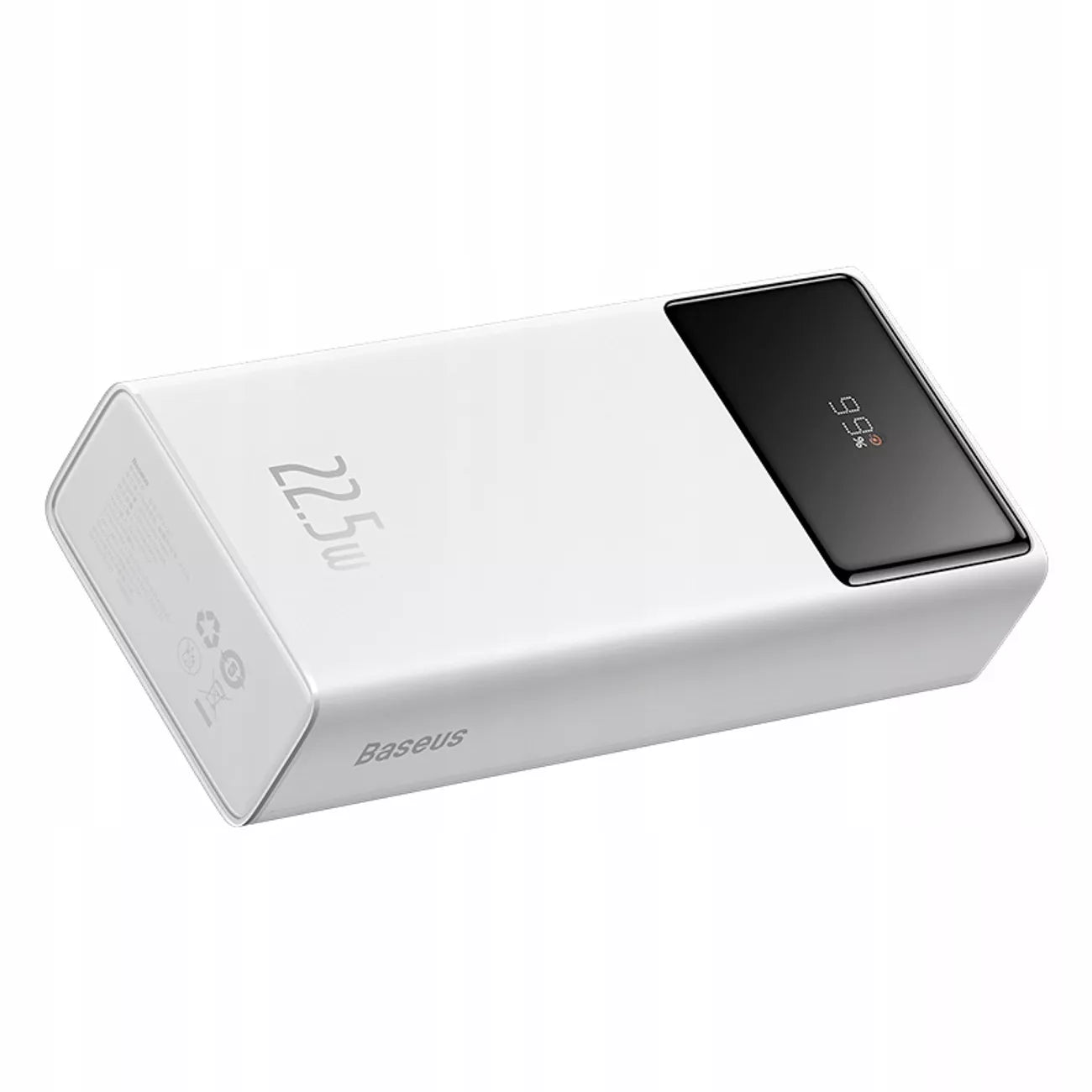 BASEUS EnerFill FP41 30000mAh 22.5W nešiojamas įkroviklis su USB-C laidu - baltas