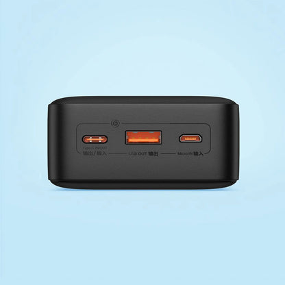 BASEUS išorinė baterija (power bank) su greitu įkrovimu 30000mAh 20W USB-C USB-A su laidu