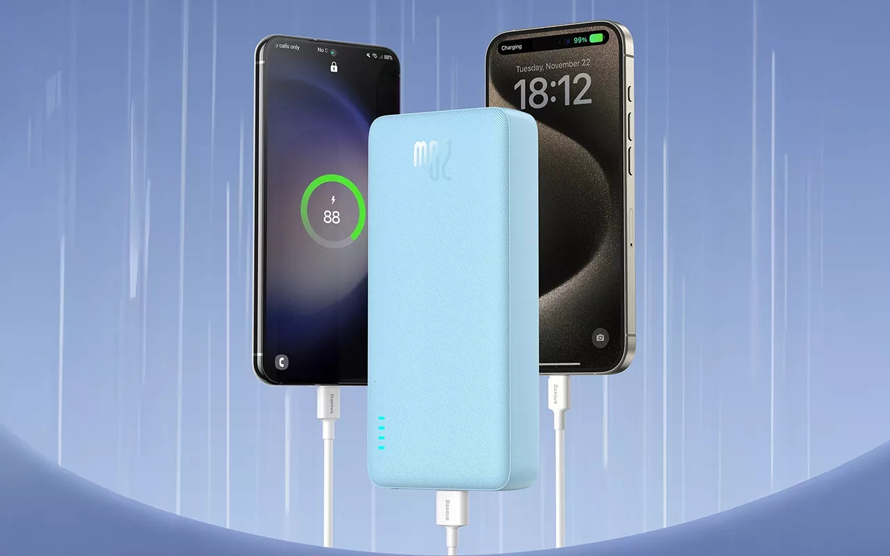 BASEUS išorinė baterija (power bank) su greituoju įkrovimu 20000mAh 20W USB-C USB-A su laidu