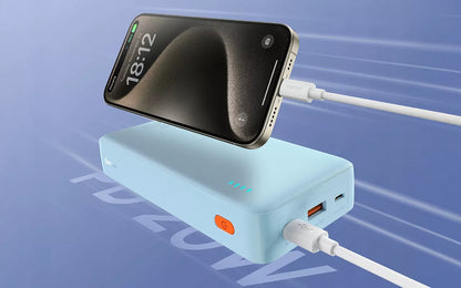 BASEUS išorinė baterija (power bank) su greituoju įkrovimu 20000mAh 20W USB-C USB-A su laidu