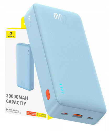 BASEUS išorinė baterija (power bank) su greituoju įkrovimu 20000mAh 20W USB-C USB-A su laidu