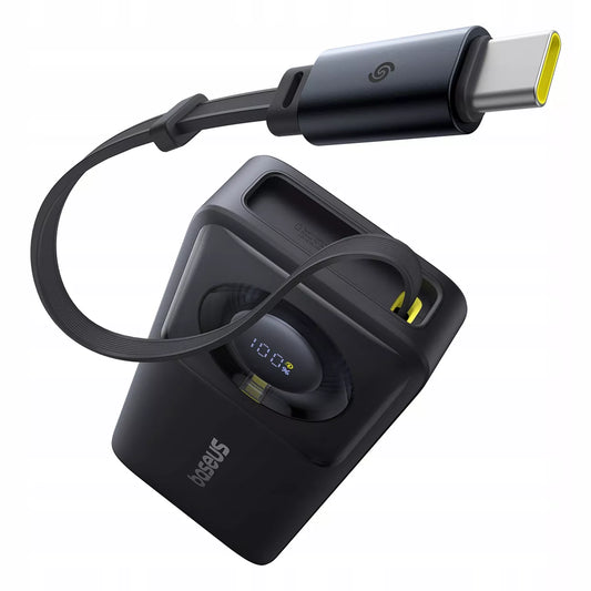 Baseus ypač greitas 10000mAh 30W išorinis akumuliatorius su įmontuotu USB-C laidu
