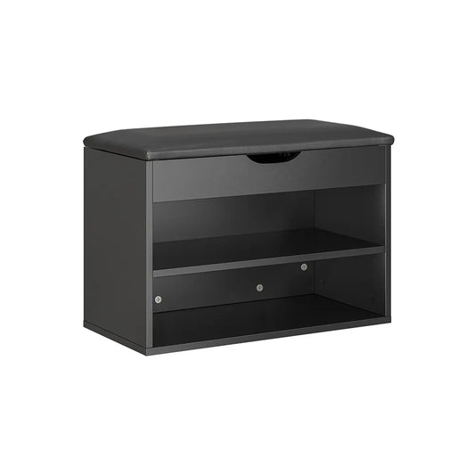 Batai su spintele, 2 lentynų, 60 cm, juoda, SoBuy FSR137-SCH