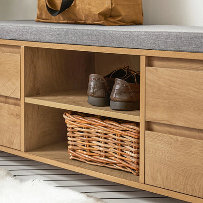 Batai su suoliuku SoBuy FSR149-N, 110x35cm, ąžuolo spalva