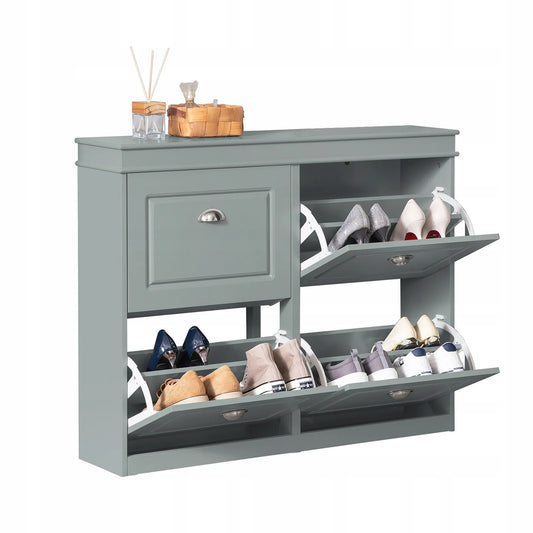 Batų spintelė SoBuy FSR79-HG - siaura, 24 cm gylio komoda su 4 skyriais