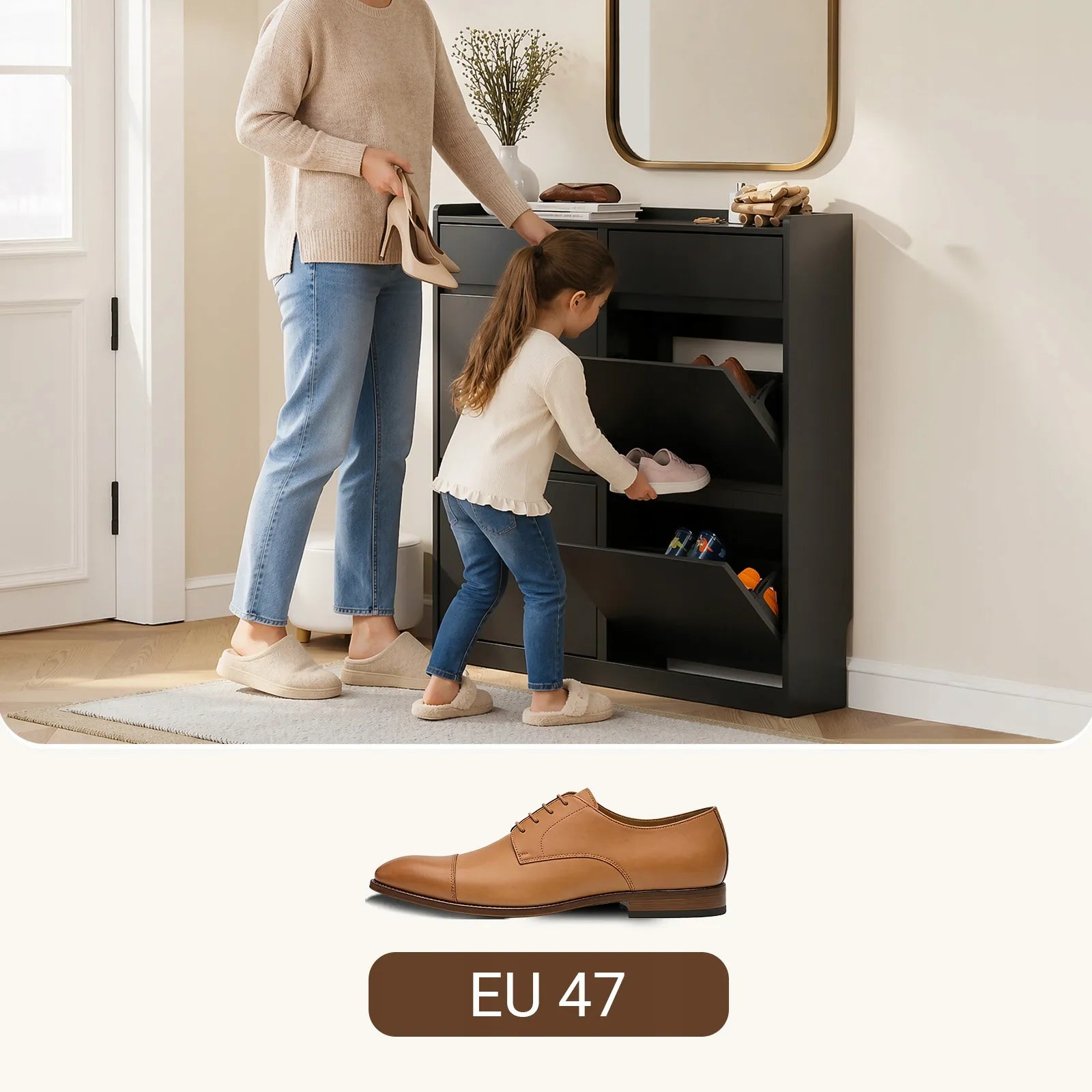 Batus spintelė su 4 durimis ir 2 stalčiais prieškambariui 19 cm FSR169-SCH