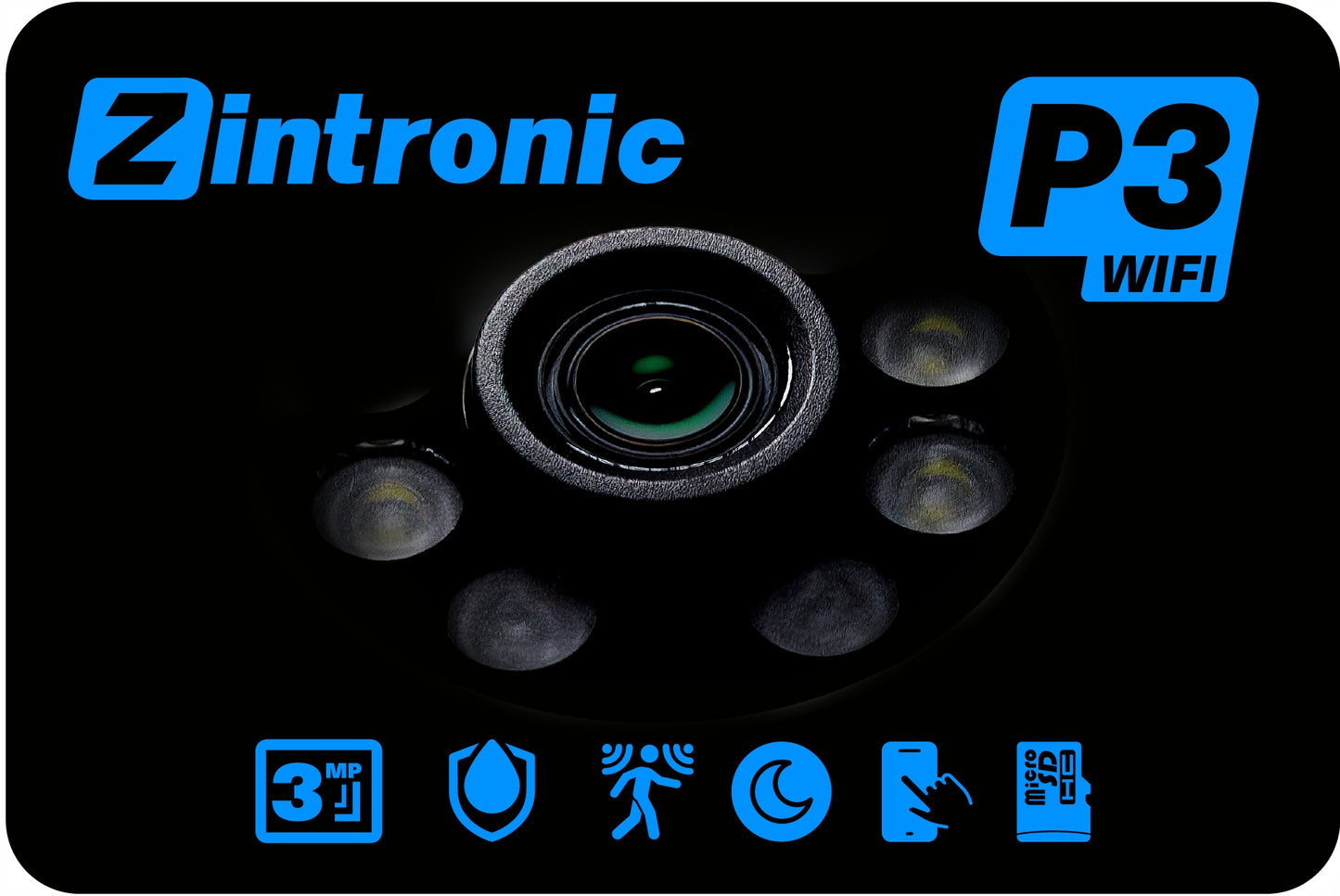 Lauko sukiojama IP WiFi kamera, 3MPx, 4x zoom, su programėle, su judesio aptikimu, juoda