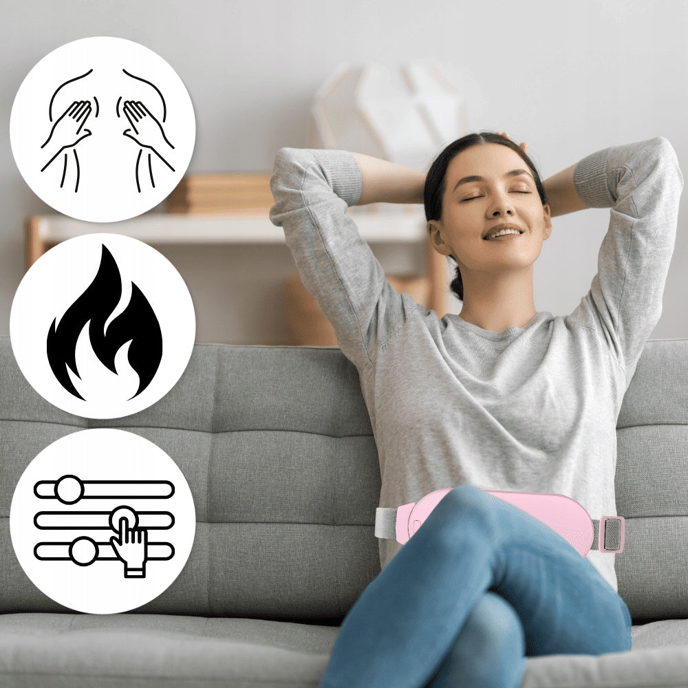 Menstruacinis diržas moterims nuo mėnesinių skausmų, šildantis masažuoklis
