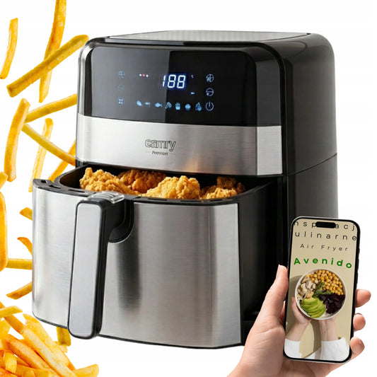 Bekondensinis gruzdintuvas 5L Airfryer 9 PROGRAMOS laikmatis LED Camry CR6311