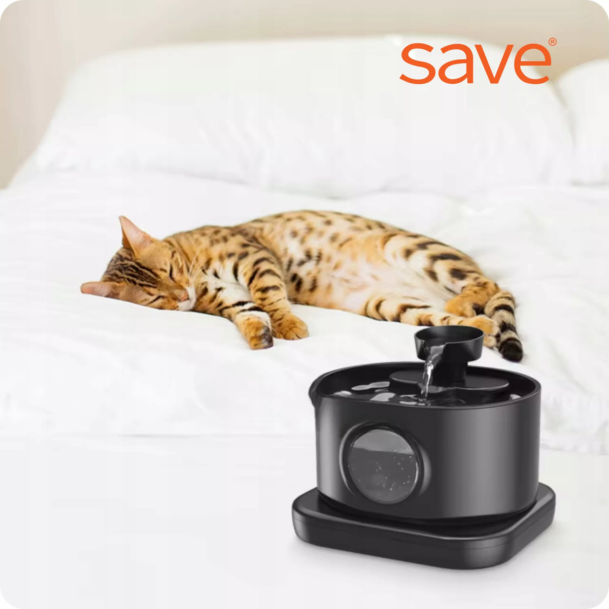 Belaidė automatinė gertuvė-fontanėle katėms ir šunims „Save“ su judesio jutikliu