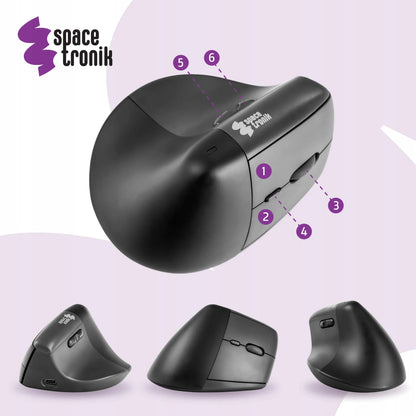Belaidė ergonomiška klaviatūra ir pelė Spacetronik USB 2.4 GHz Bluetooth RINKINYS
