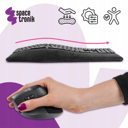 Belaidė ergonomiška klaviatūra ir pelė Spacetronik USB 2.4 GHz Bluetooth RINKINYS
