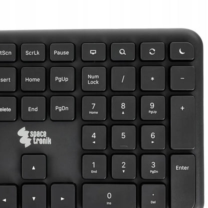 Belaidė ergonomiška klaviatūra ir pelė Spacetronik USB 2.4 GHz Bluetooth RINKINYS