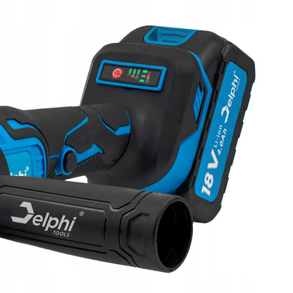 Belaidė kampinis šlifuoklis bešepetėlinis Delphi Tools 1x4.0Ah 18V