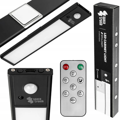 Belaidė LED lemputė 20 cm, baldinė juosta su USB, magnetu ir judesio jutikliu Spacetronik