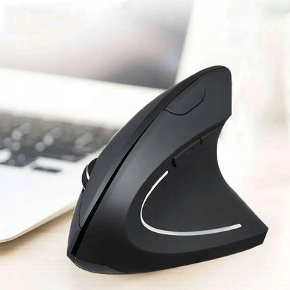 Belaidė vertikali ergonomiška pelė su LED apšvietimu, iki 10 m, darbui
