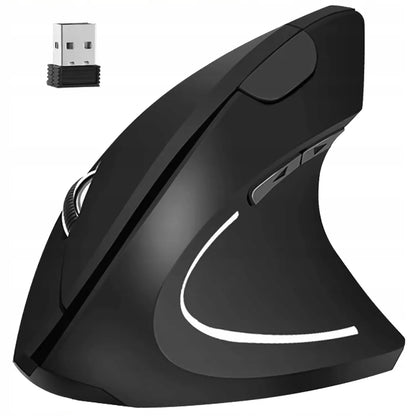 Belaidė vertikali ergonomiška pelė su LED apšvietimu, iki 10 m, darbui